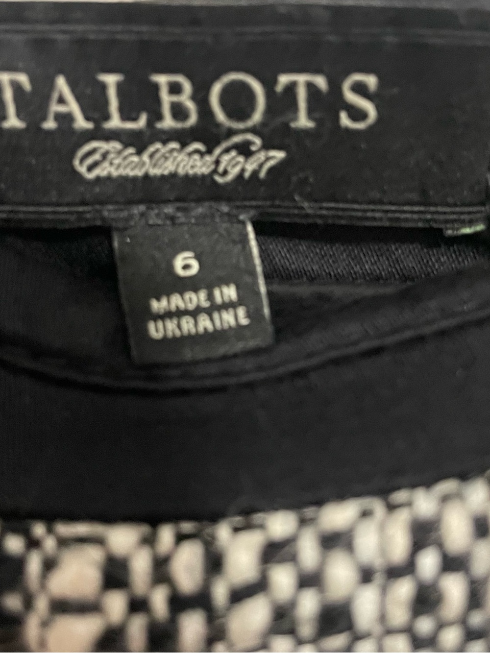 Talbots Black and White Tweed Pencil Skirt - Picture 3 of 3